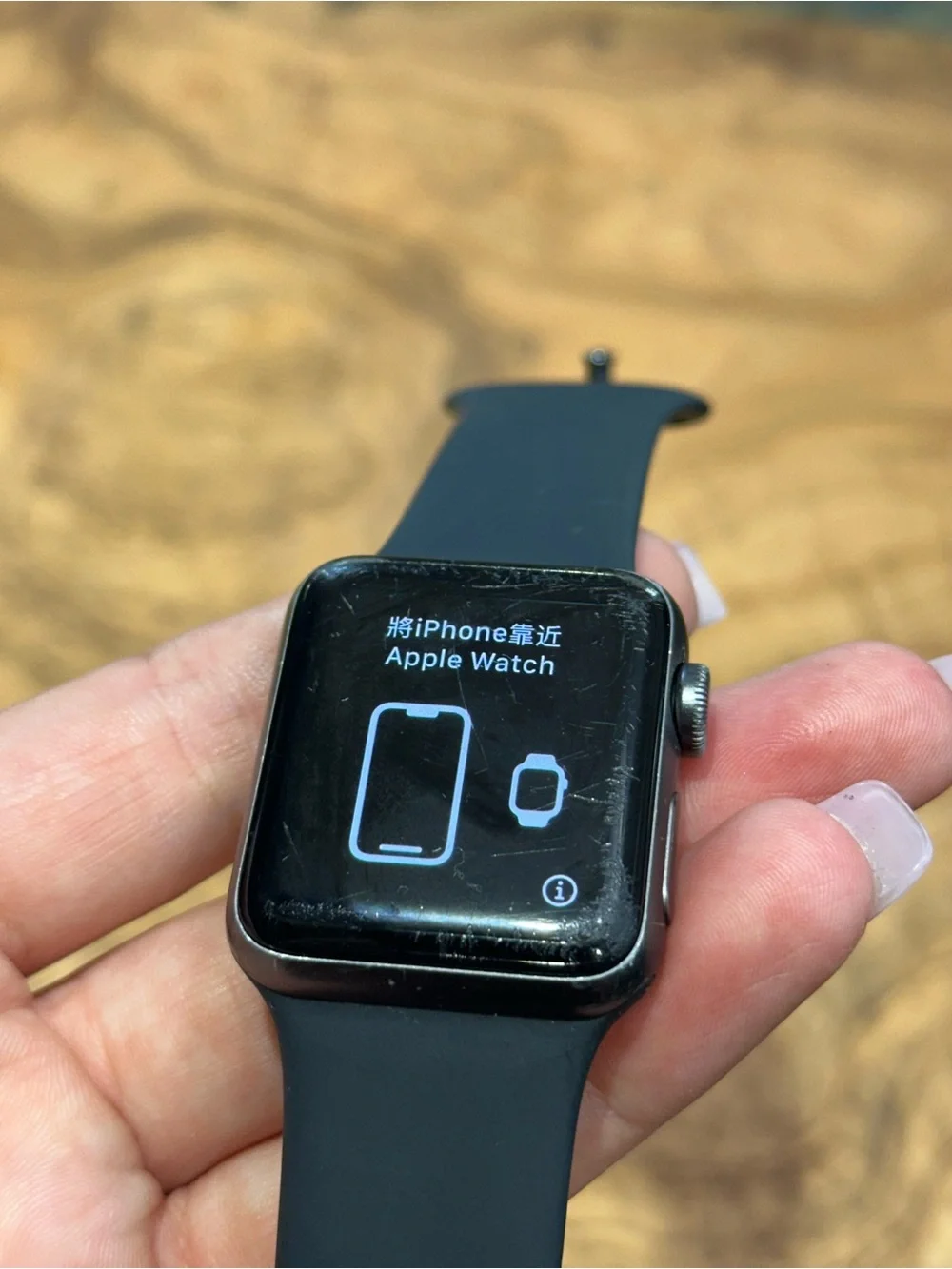 Apple Watch Series 3 38mm Space Grey Aluminum Black Sport